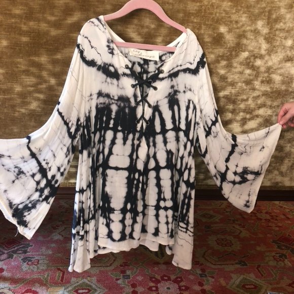Vintage Havana Tops - #17~Vintage Havana Tie Dye Flounce Top